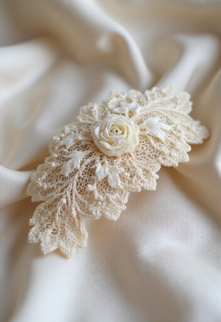 10 Stunning Embroidered Hair Clip DIY Ideas You Can Make Today (You'll Love #4!) - 4. Vintage Lace Embroidered Clip (You’ll Love This One!)