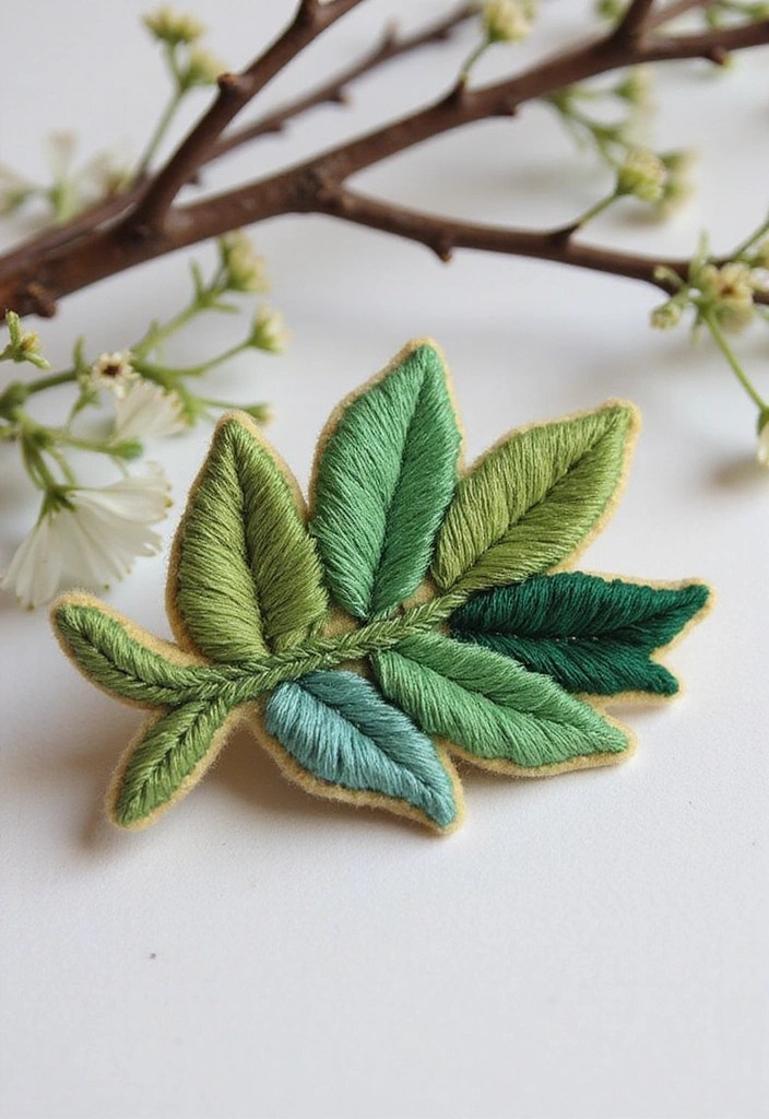 10 Stunning Embroidered Hair Clip DIY Ideas You Can Make Today (You'll Love #4!) - 7. Nature-Inspired Leaf Clip