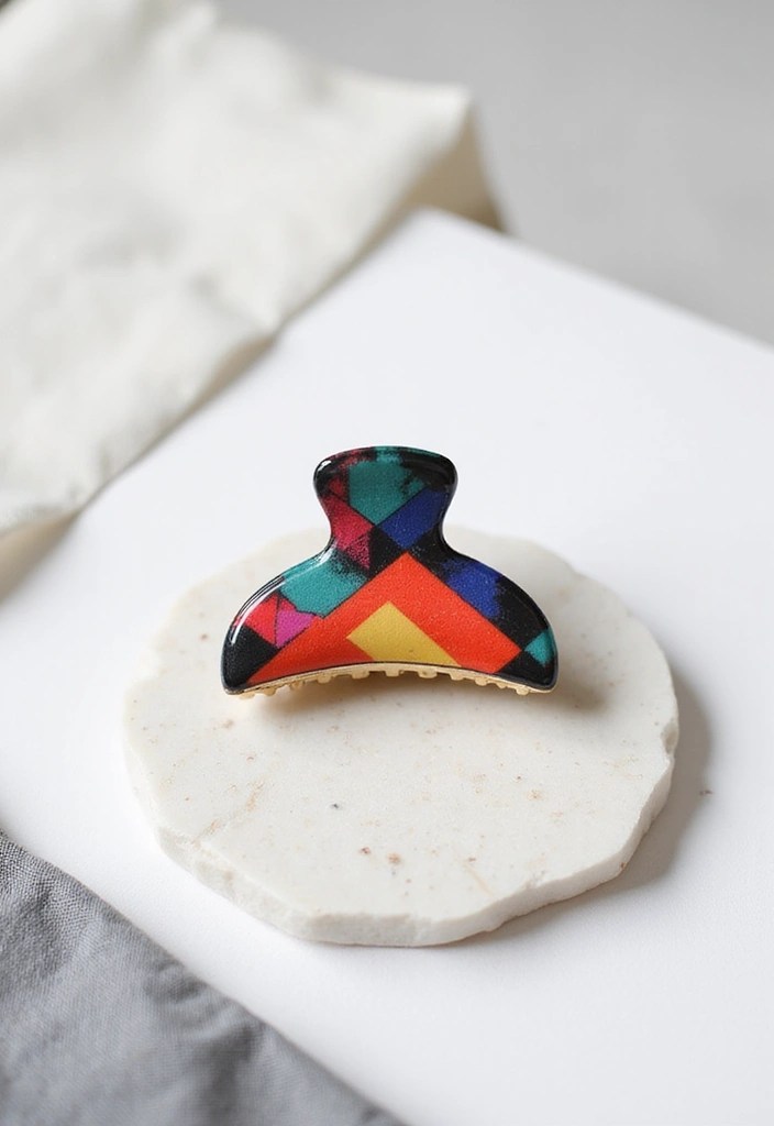 14 Bohemian Embroidered Hair Claw Clips That Will Transform Your Look (Just Wait for #5!) - 3. Chic Geometric Patterns