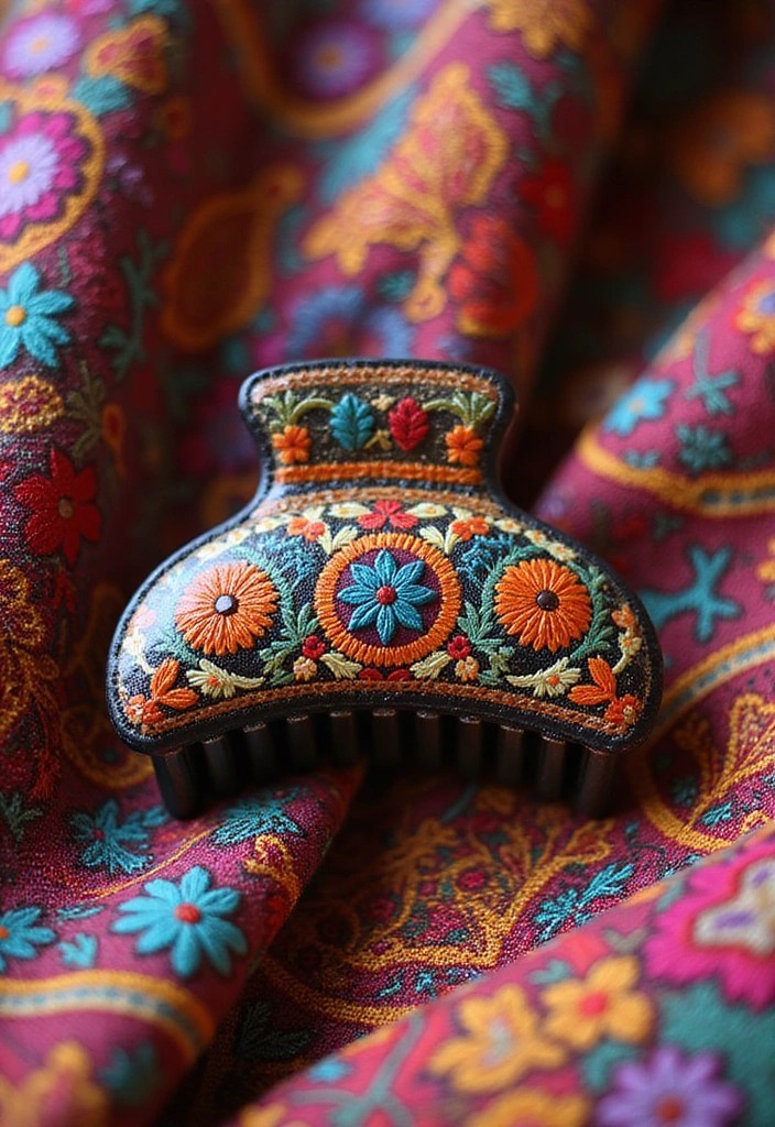 14 Bohemian Embroidered Hair Claw Clips That Will Transform Your Look (Just Wait for #5!) - 6. Ethnic Patterns & Textiles