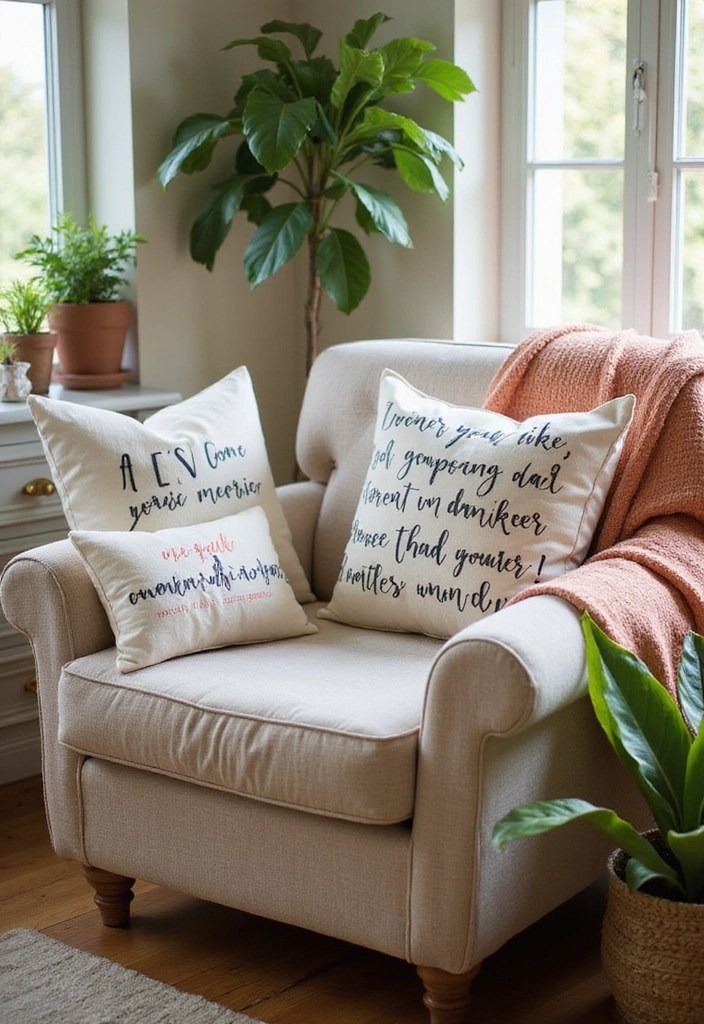 15 Cozy Embroidered Cushion Designs to Instantly Warm Up Your Home! - 12. Inspirational Quotes and Sayings