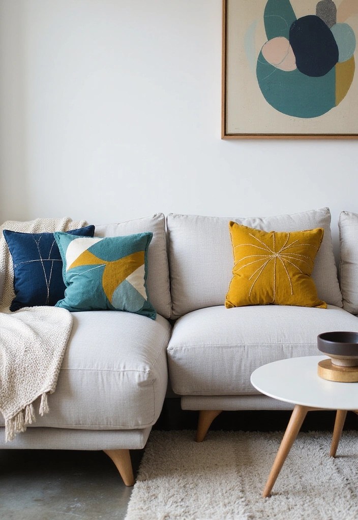 15 Cozy Embroidered Cushion Designs to Instantly Warm Up Your Home! - 3. Geometric Patterns for Modern Vibes