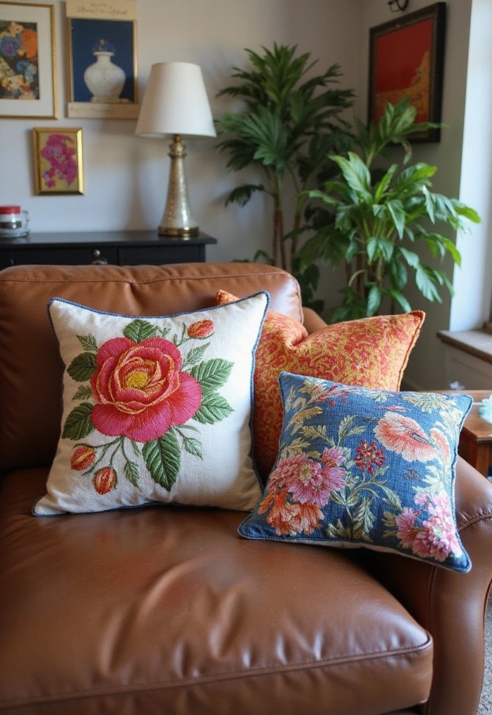 15 Cozy Embroidered Throw Pillows That'll Make You Want to Snuggle Up (Check Out #8!) - 12. Contemporary Artistry