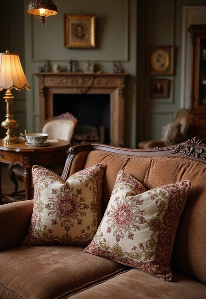 15 Cozy Embroidered Throw Pillows That'll Make You Want to Snuggle Up (Check Out #8!) - 5. Vintage-Inspired Elegance