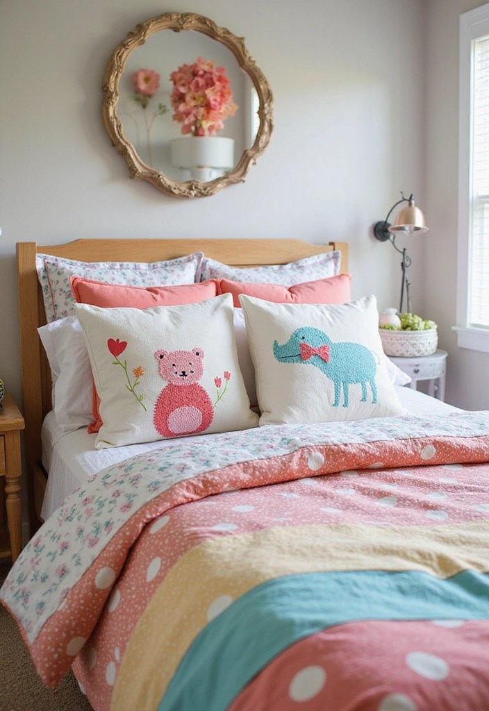 15 Cozy Embroidered Throw Pillows That'll Make You Want to Snuggle Up (Check Out #8!) - 7. Playful Animal Motifs