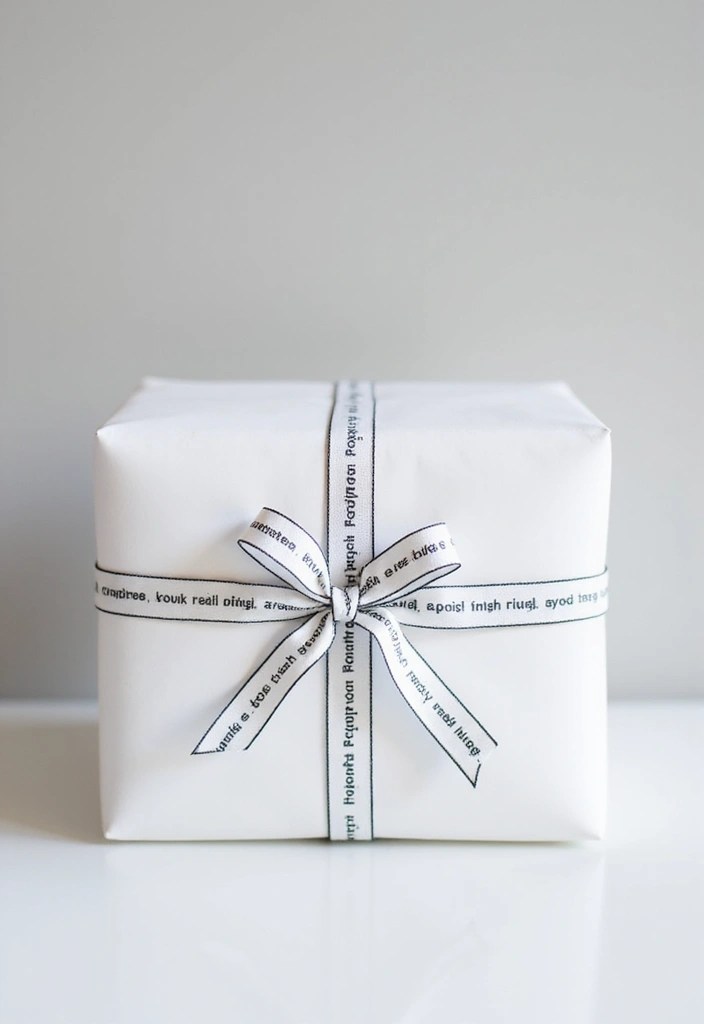 10 Creative Gift Wrapping Ideas with Embroidered Ribbon That Will Wow Your Friends! - 4. Minimalist Aesthetic with Monochrome Embroidered Ribbon