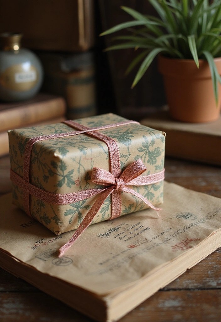 10 Creative Gift Wrapping Ideas with Embroidered Ribbon That Will Wow Your Friends! - 6. Vintage Vibes with Retro Embroidered Ribbon