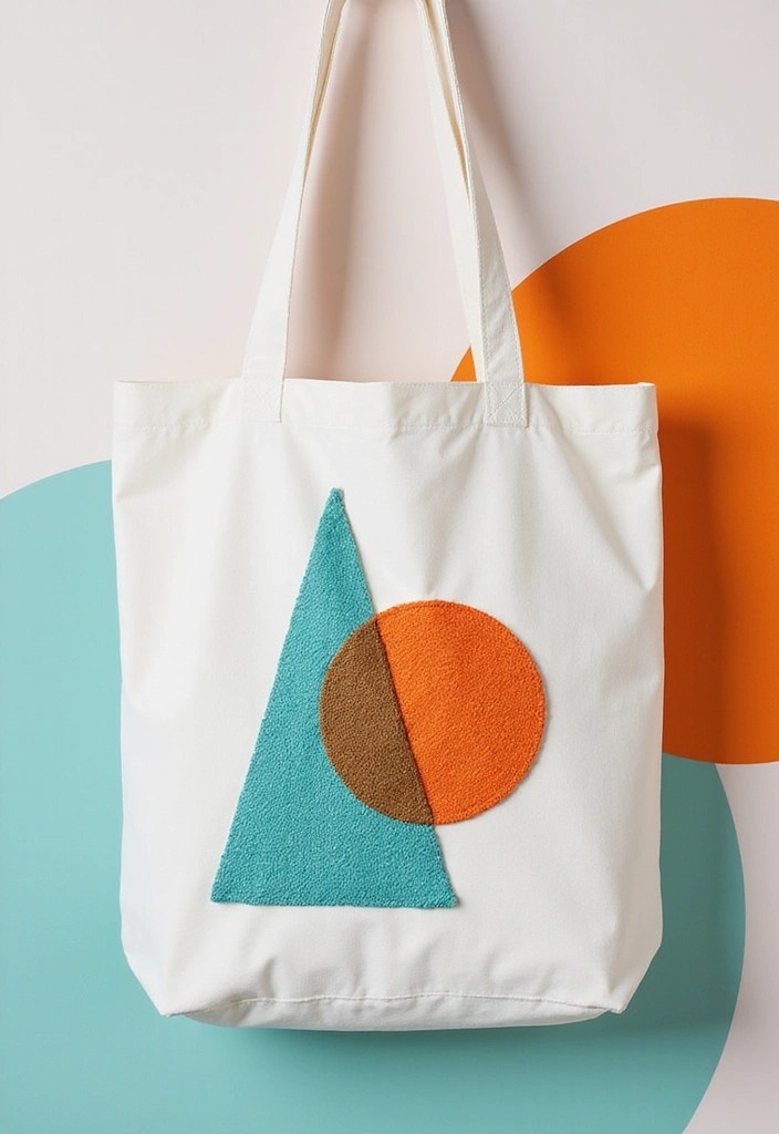 10 DIY Embroidered Tote Bags That Will Make You the Queen of Crafting (Wait Until You See #4!) - 2. Geometric Chic Tote
