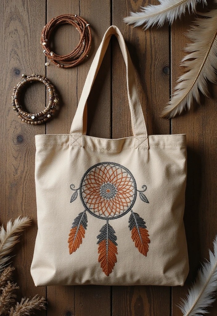 10 DIY Embroidered Tote Bags That Will Make You the Queen of Crafting (Wait Until You See #4!) - 3. Bohemian Dream Tote