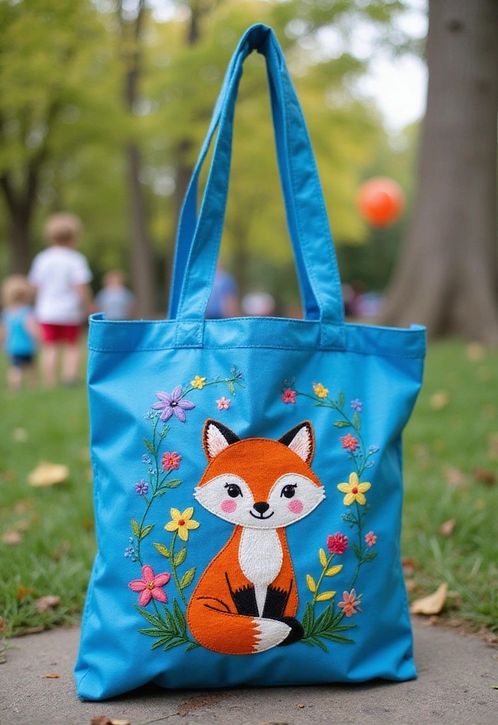 10 DIY Embroidered Tote Bags That Will Make You the Queen of Crafting (Wait Until You See #4!) - 4. Whimsical Animal Tote (Wait Until You See This One!)