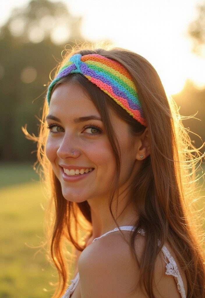 10 Stunning DIY Embroidered Trim Hair Accessories That Will Turn Heads (You Won't Believe #4!) - 5. Rainbow Stitch Hairband