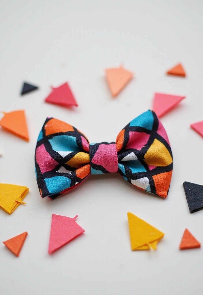 10 Stunning DIY Embroidered Trim Hair Accessories That Will Turn Heads (You Won't Believe #4!) - 6. Geometric Patterned Hair Clip