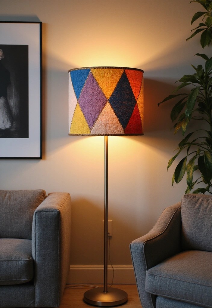 10 Trendy Embroidered Lampshade Styles You Need to See (Transform Your Room Instantly!) - 2. Geometric Patterns for Modern Vibes
