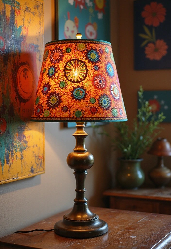 10 Trendy Embroidered Lampshade Styles You Need to See (Transform Your Room Instantly!) - 5. Bold and Bright: Statement Pieces