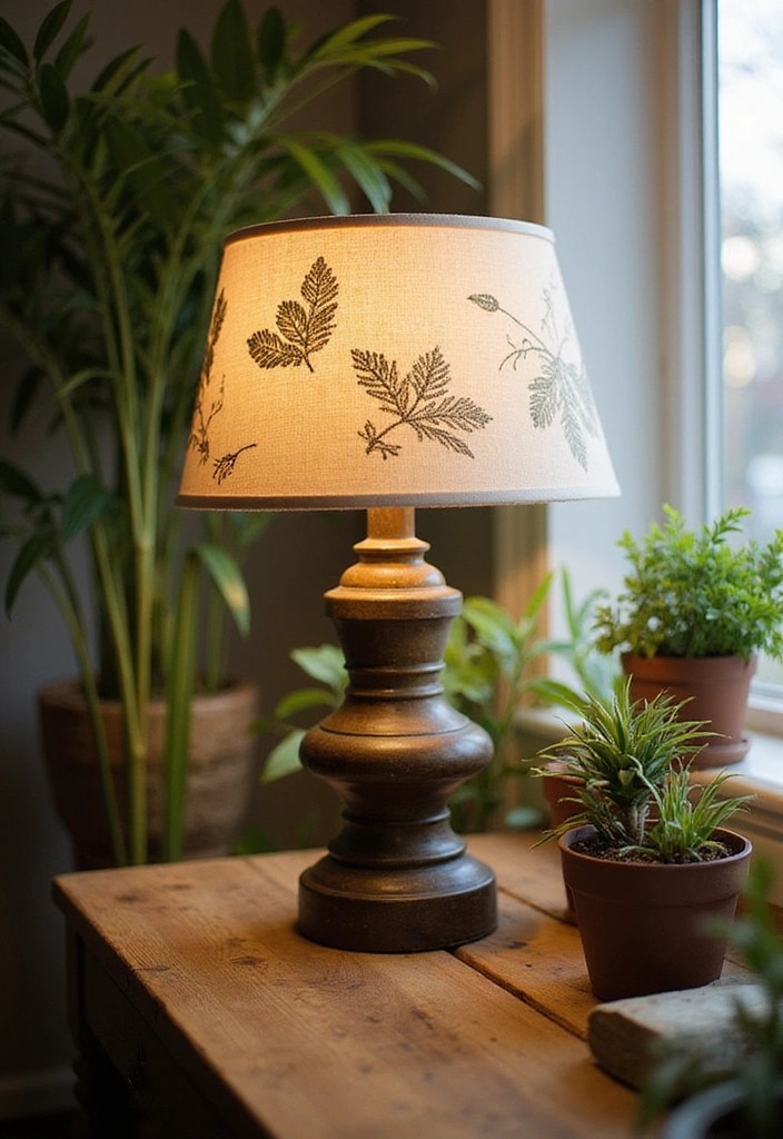 10 Trendy Embroidered Lampshade Styles You Need to See (Transform Your Room Instantly!) - 7. Nature-Inspired Designs