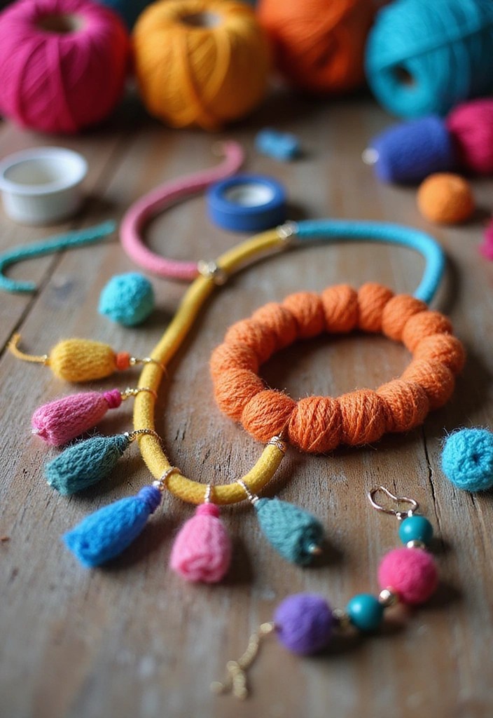 12 Easy Beginner Art Yarn Projects That Will Make You Say 'I Can Do This!' - 12. DIY Yarn Jewelry