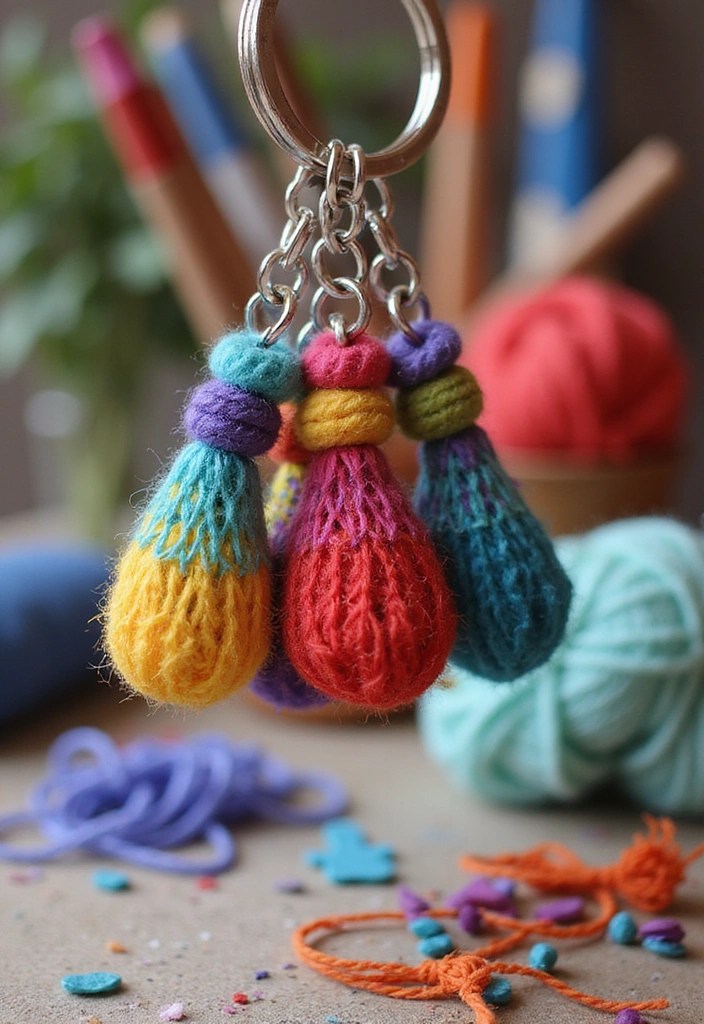 12 Easy Beginner Art Yarn Projects That Will Make You Say 'I Can Do This!' - 6. Fun Keychain Fob