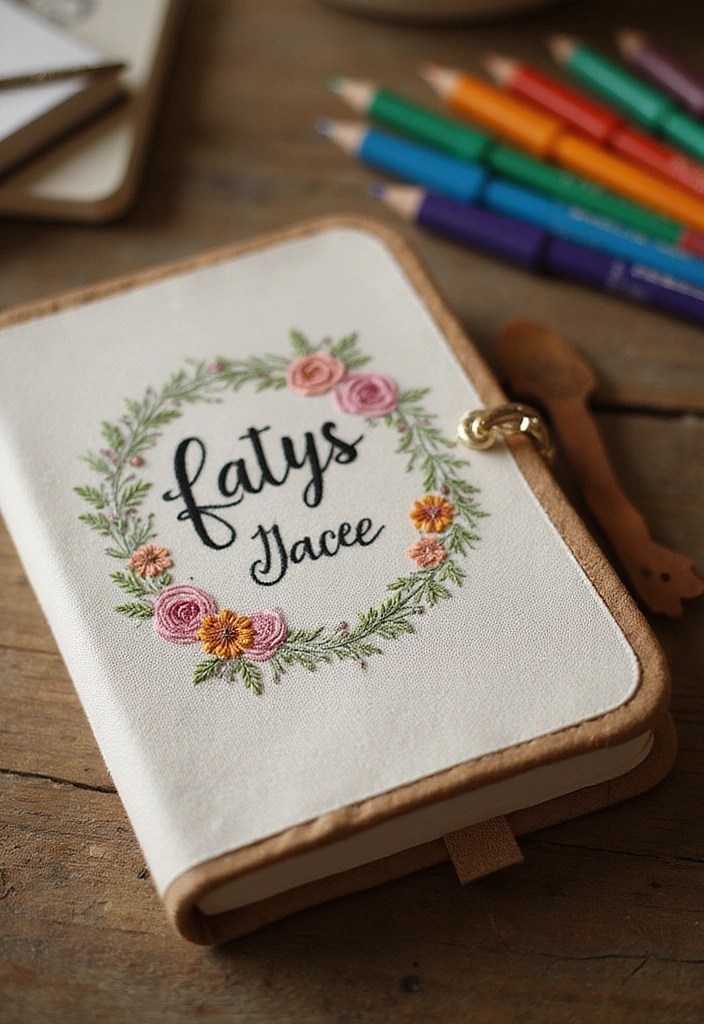 12 Unique Embroidered Gifts that Will Wow Your Friends (Especially #5!) - 7. Personalized Embroidered Journals
