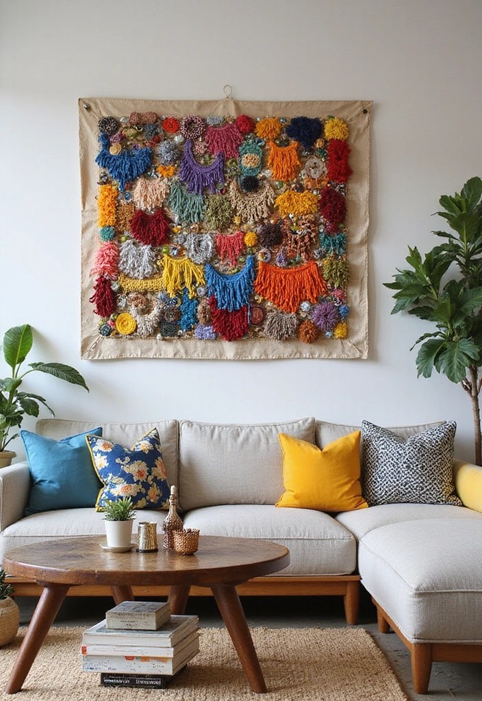 14 Artistic Embroidered Wall Art Pieces That Will Transform Your Space! - 12. Mixed Media Embroidery