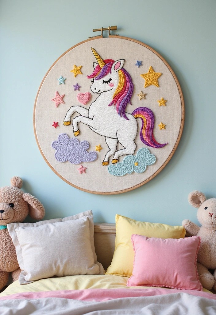 14 Artistic Embroidered Wall Art Pieces That Will Transform Your Space! - 3. Whimsical Creatures