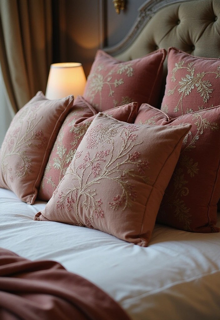 16 Embroidered Velvet Pillows That Will Instantly Elevate Your Home Decor (You Won't Believe #9!) - 11. Luxurious Layering