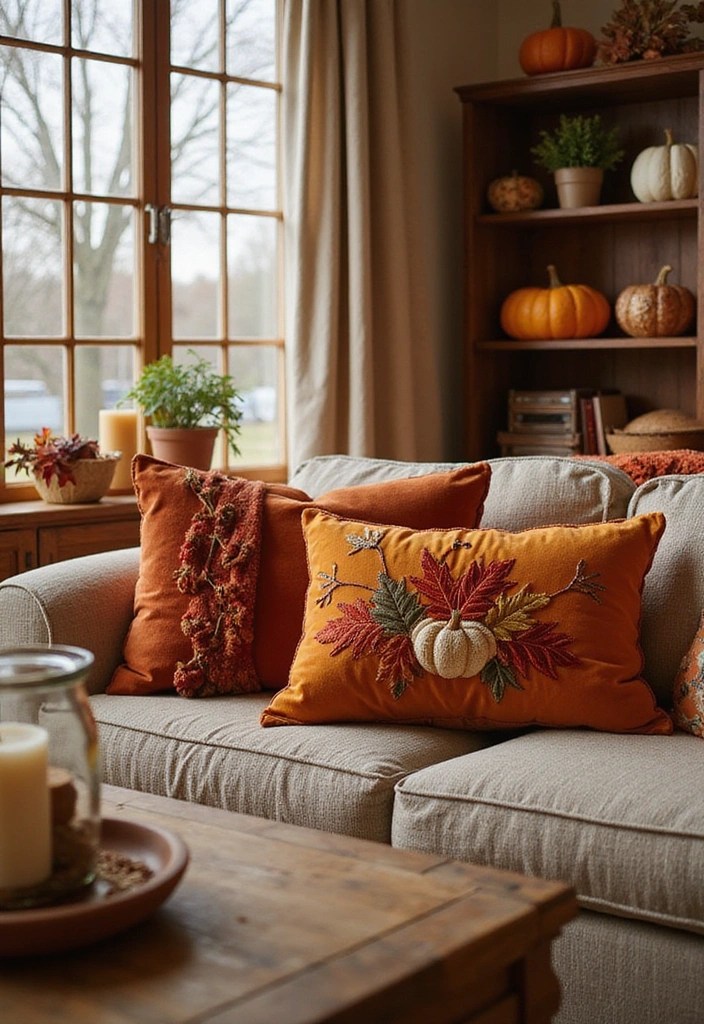 16 Embroidered Velvet Pillows That Will Instantly Elevate Your Home Decor (You Won't Believe #9!) - 15. Seasonal Colors