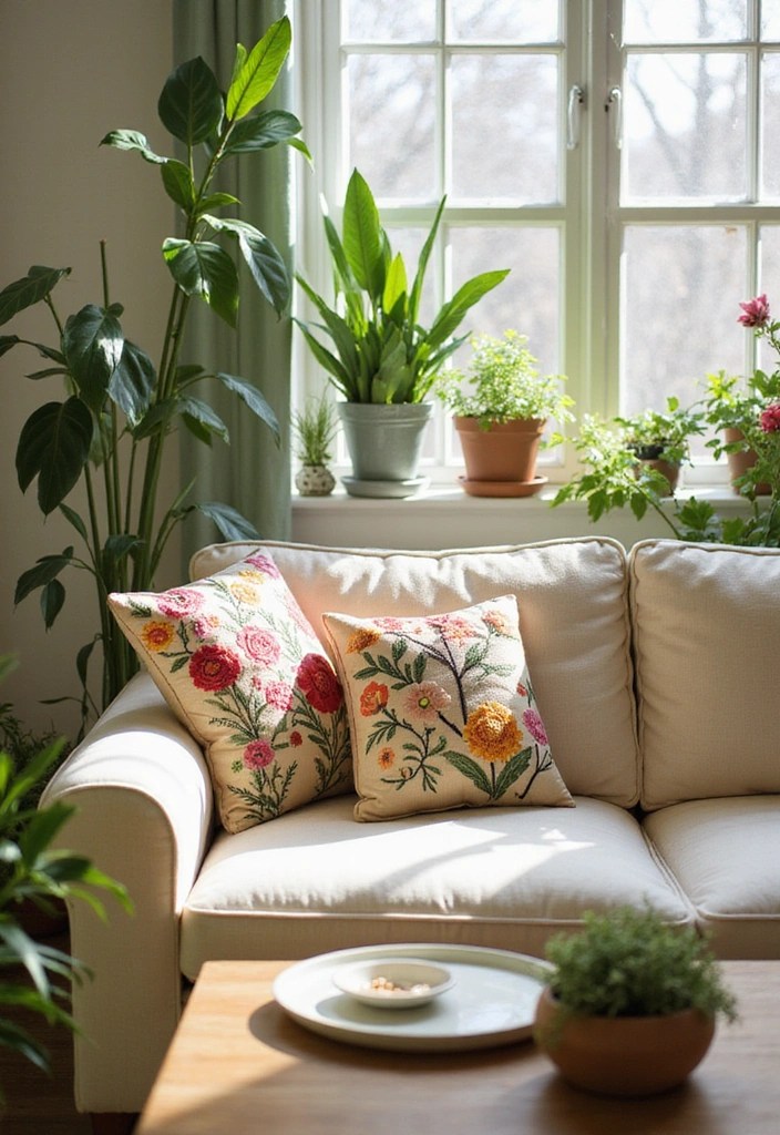 16 Embroidered Velvet Pillows That Will Instantly Elevate Your Home Decor (You Won't Believe #9!) - 5. Nature-Inspired Designs