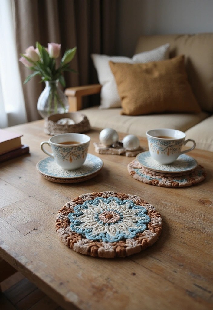 9 Stunning Embroidered Home Decor Ideas That'll Leave Your Guests in Awe! - 7. Artistic Embroidered Coasters